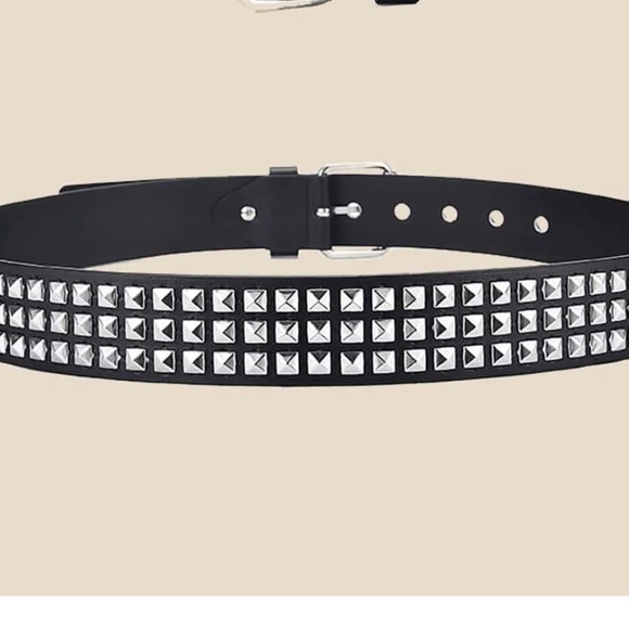 PU Black Studded Belt - Picture 4 of 10